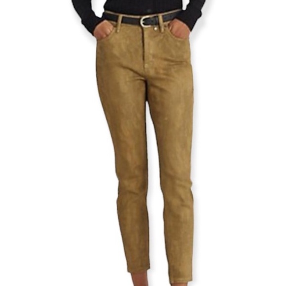 Ralph Lauren High Rise Skinny Ankle Golden (Bronze) Jeans - Picture 2 of 10